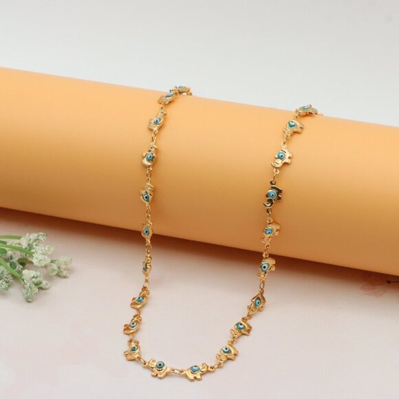 1011-RG-NBTQ_PENDANT_2.jpg?v=  Rose Gold Elephant & Evil Eye Charm Necklace, XPNL0238